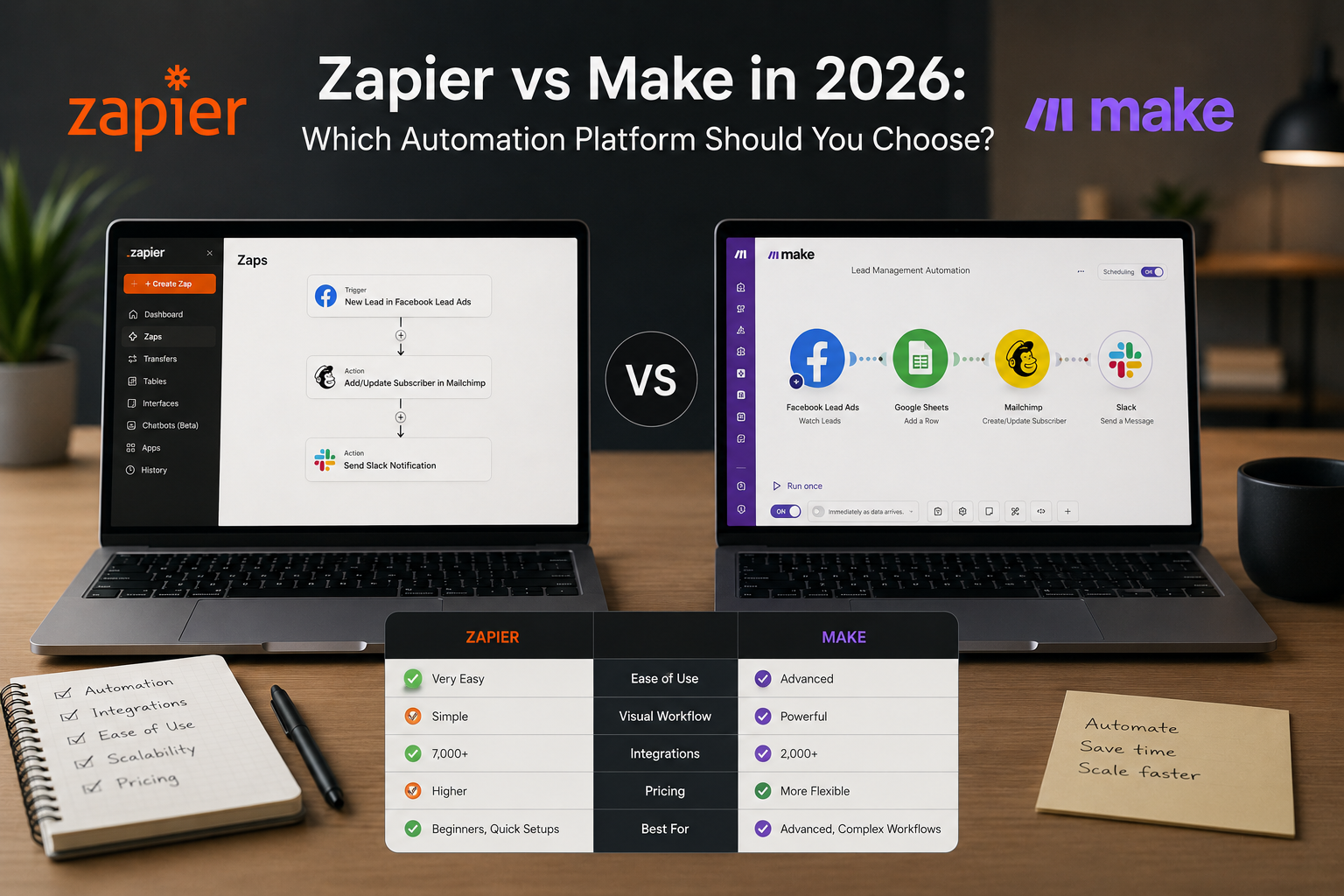 Zapier vs Make in 2026: Which Automation Platform Should You Choose ...